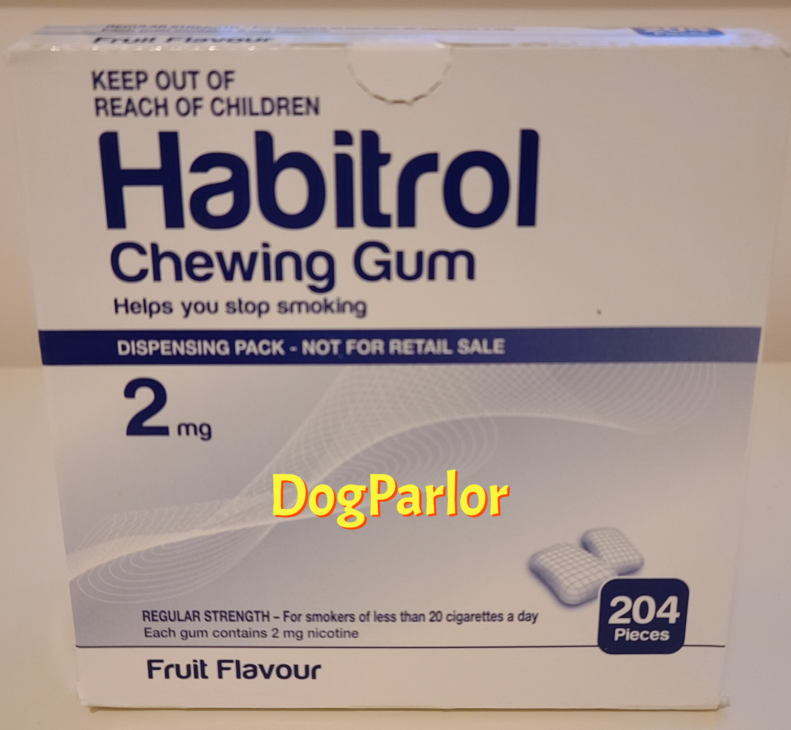 Habitrol Nicotine Gum 2mg Fruit Bulk 2 Boxes = 408 Pieces Priority Ship 11/2024