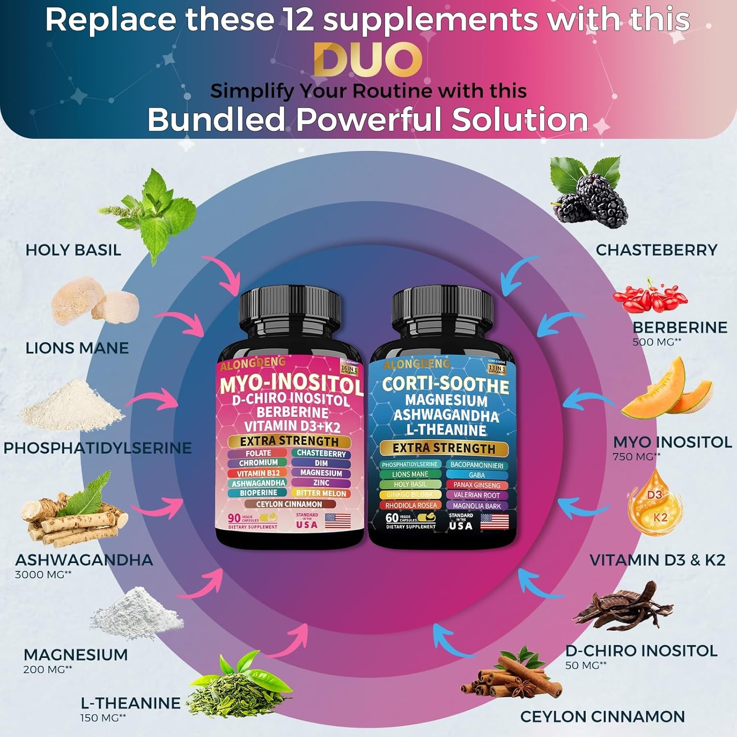 NEW ALongDeng Soothe-Smooth Bundle,Soothe & Smooth Bundle Multivitamin Combo