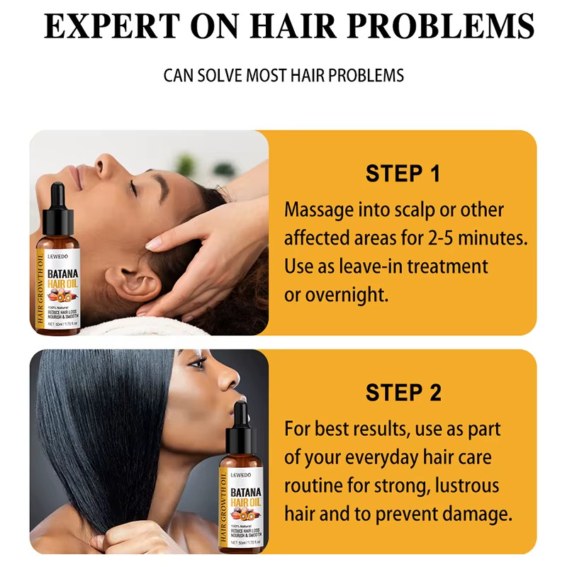 Lewedo Naturals Batana Oil Fast Hair Growth for Men Women Pure Batana Oil Nouris