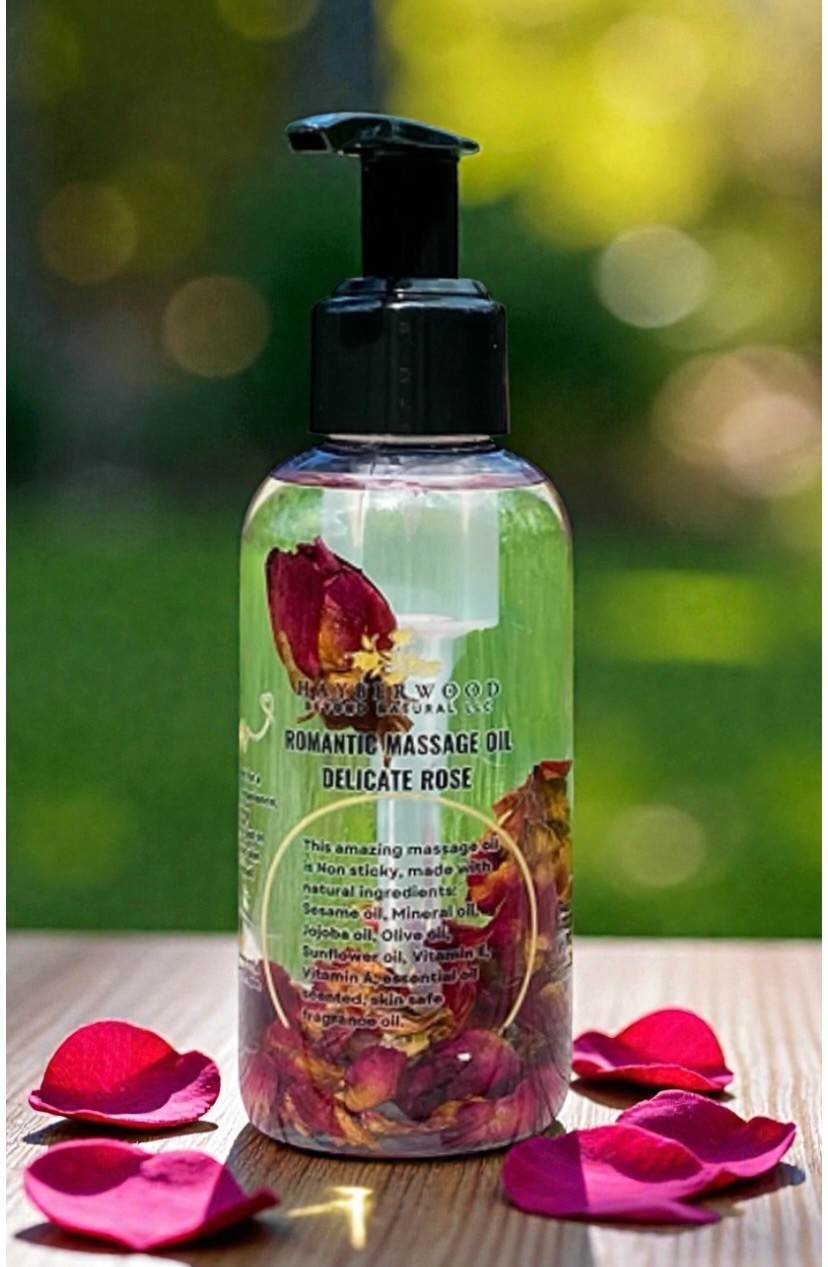 Organic Massage and Body Oil for Couples with Vitamin E and A, Non Sticky