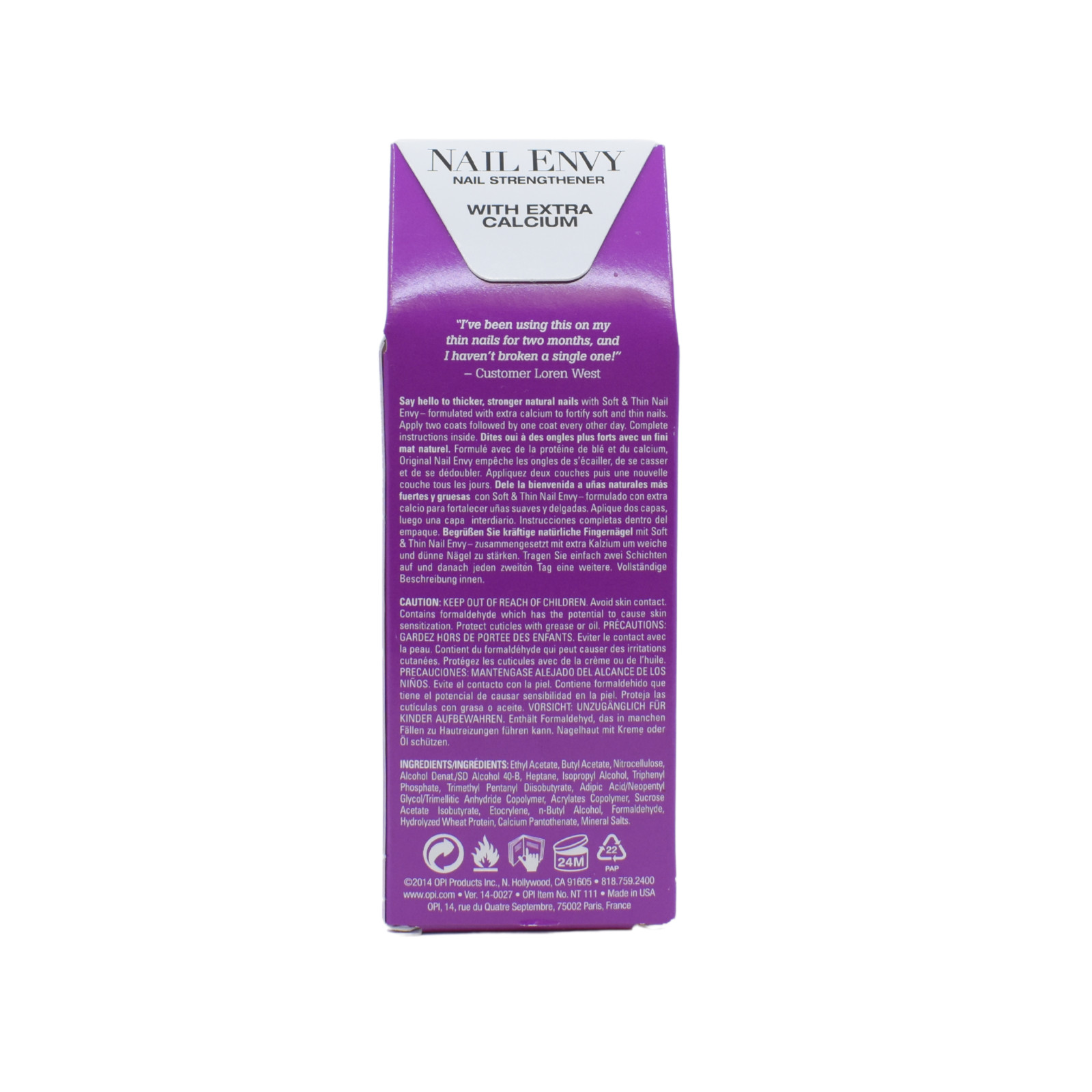 OPI Nail Envy Nail Strengthener – 0.5 Fl Oz / 15 mL – Soft Thin Nails Treatment