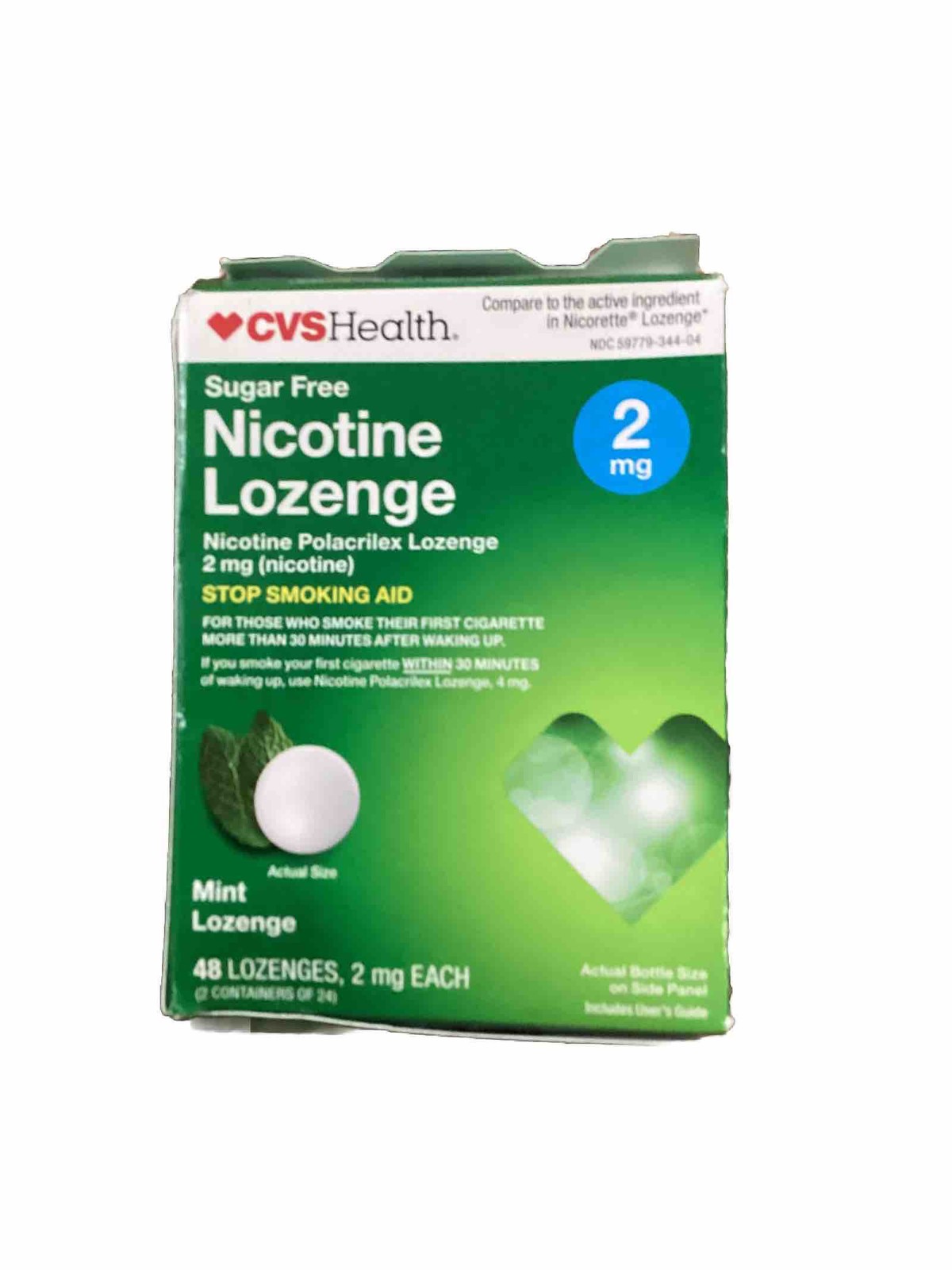 CVS HEALTH SUGAR FREE NICOTINE LOZENGE (2 Mg) 48 Lozenges