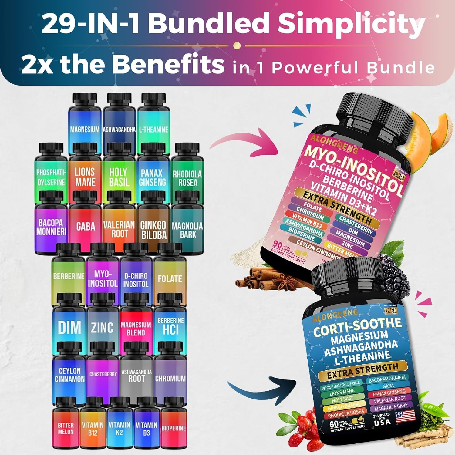 NEW ALongDeng Soothe-Smooth Bundle,Soothe & Smooth Bundle Multivitamin Combo