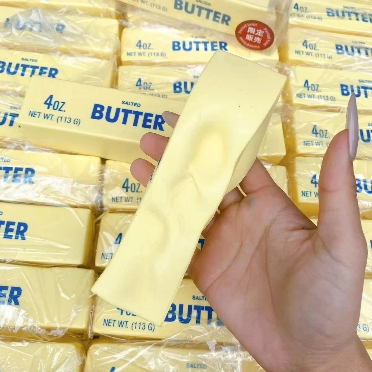 Super Soft Slow Rising Squishy Salted Butter Stick Yellow Squeeze Toy 4 oz