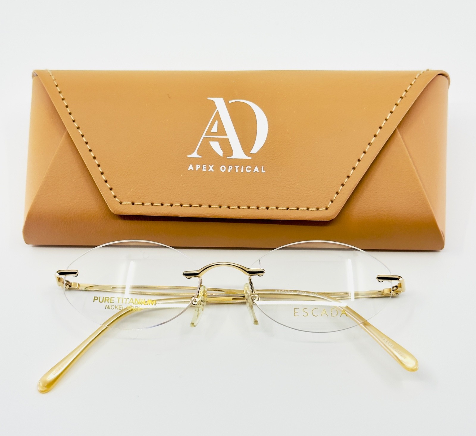NEW ESCADA E92X GLD Gold Rimless (Chassis) Rimless Eyeglasses N/A-16-135 B:N/A