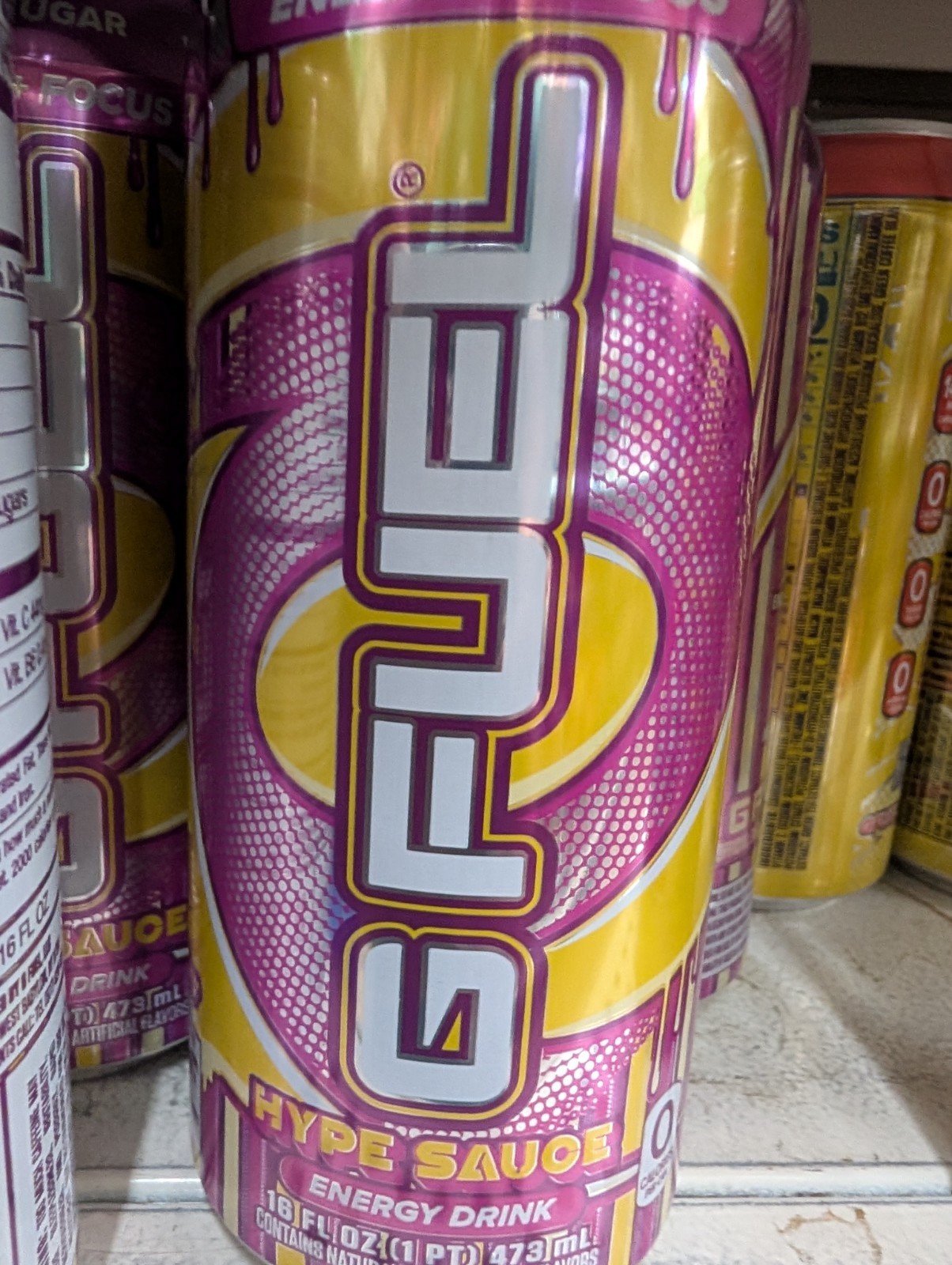 G FUEL Hype Sauce Energy Drink Can, Caffeine, 16 fl oz (473 mL)