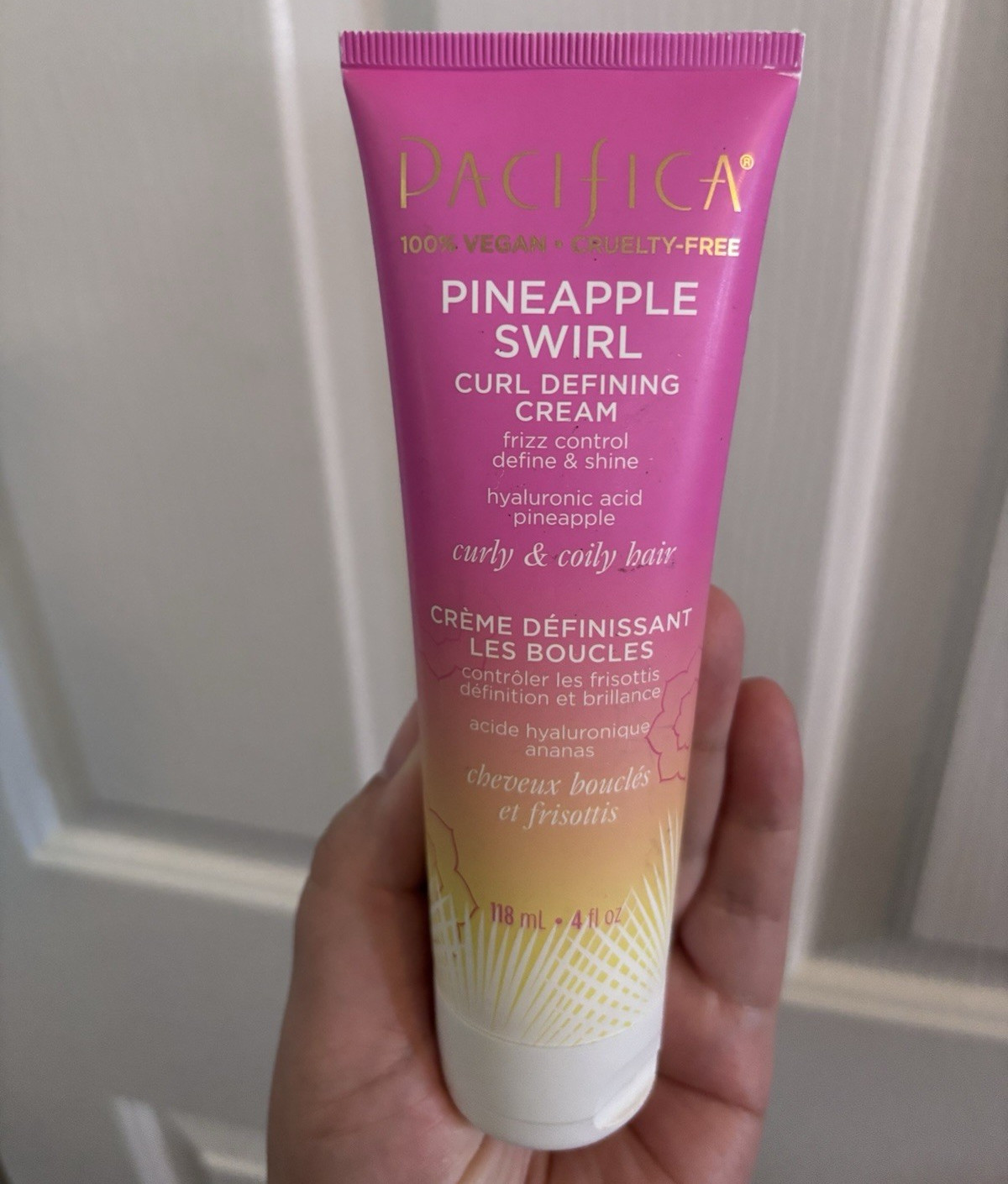 Pacifica Pineapple Swirl Curl Defining Cream 4 fl oz Hyaluronic Acid Vegan
