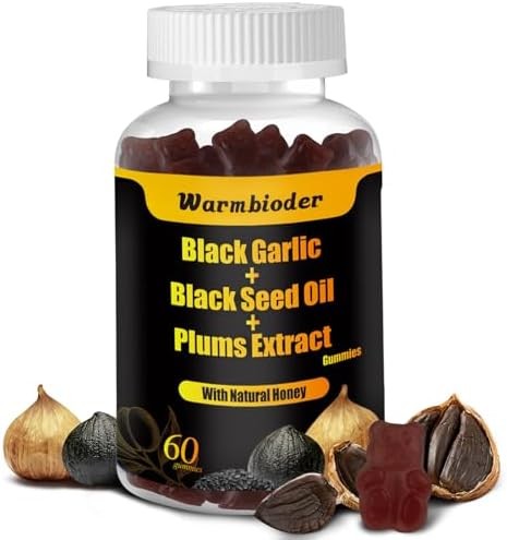 Black Garlic Gummies with Black Seed Oil Vitamin C Immune Support Wellness