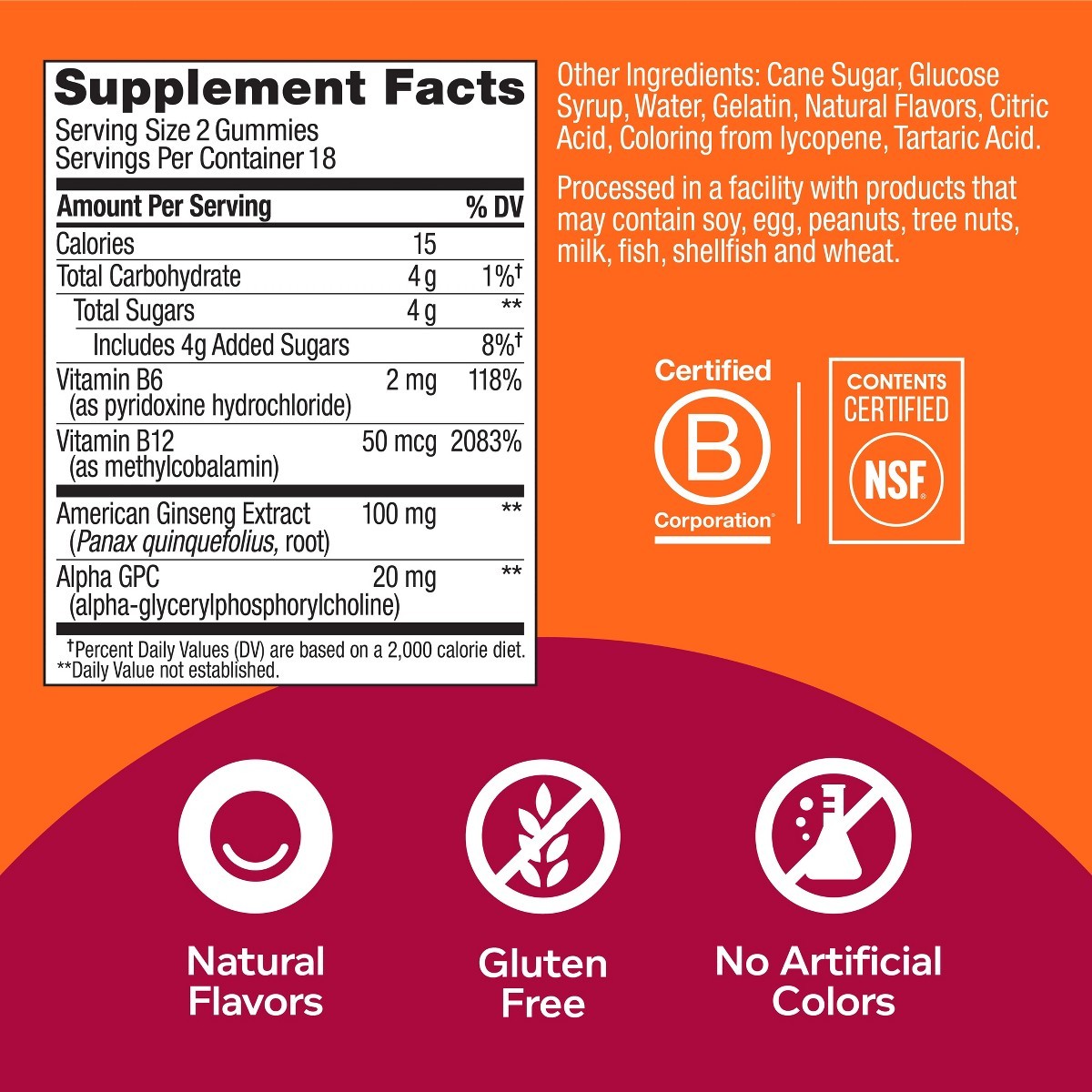 OLLY Laser Focus Gummies – Berry Tangy Tangerine – 36ct: Gluten-Free,