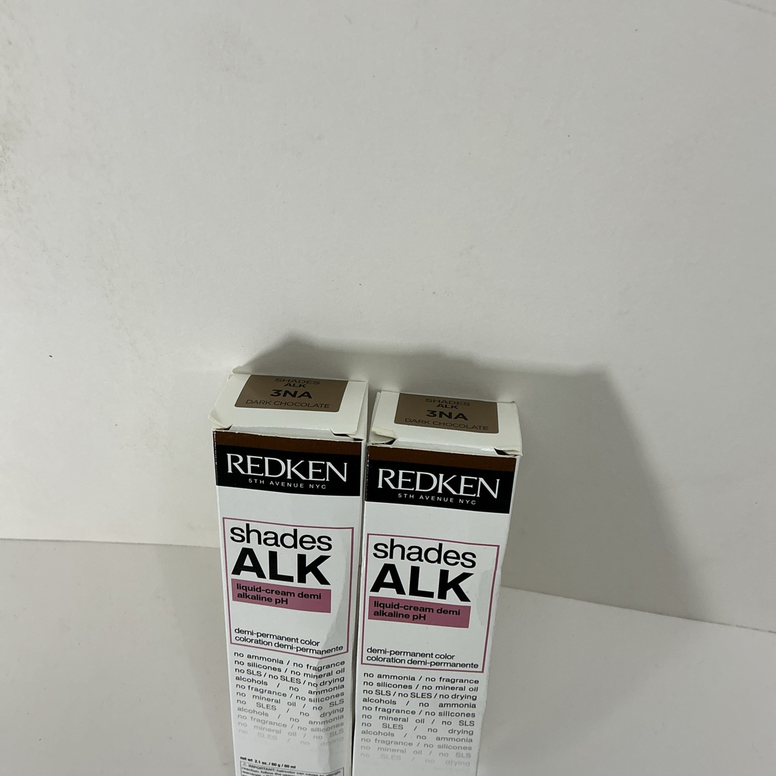 REDKEN ALK Demi-perm Hair Color 2.1 fl oz NEW Shade 3NA Dark Chocolate Lot of 2