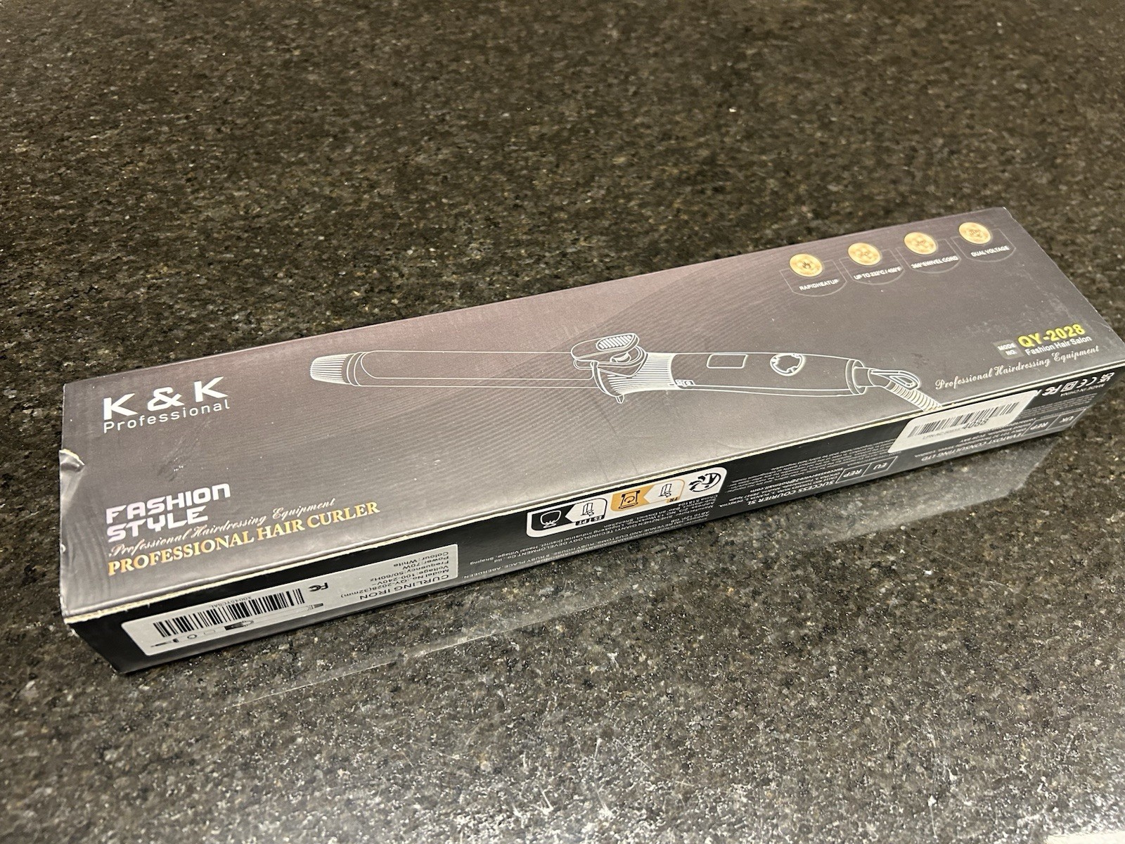 K&K Professional Hair Curling Iron 1.25 inch- Ceramic Coating QY-2033