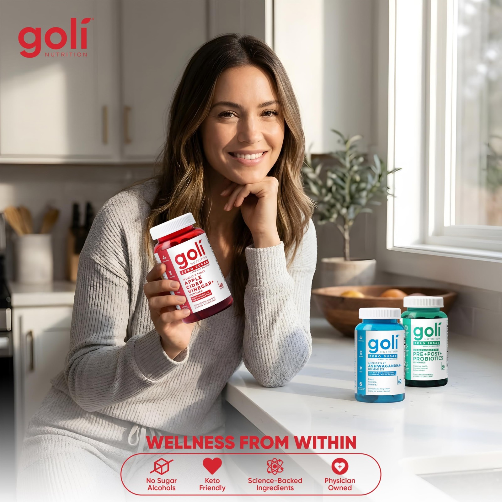 Goli Zero Sugar Trio – World’s First 3-in-1 Pre, Post, 60 Count (Pack of 3)