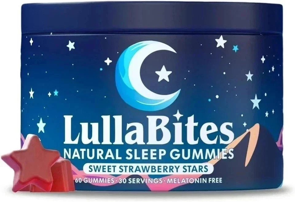 LullaBites Natural Sleep Gummies USA Made 60 Count 30 Servings
