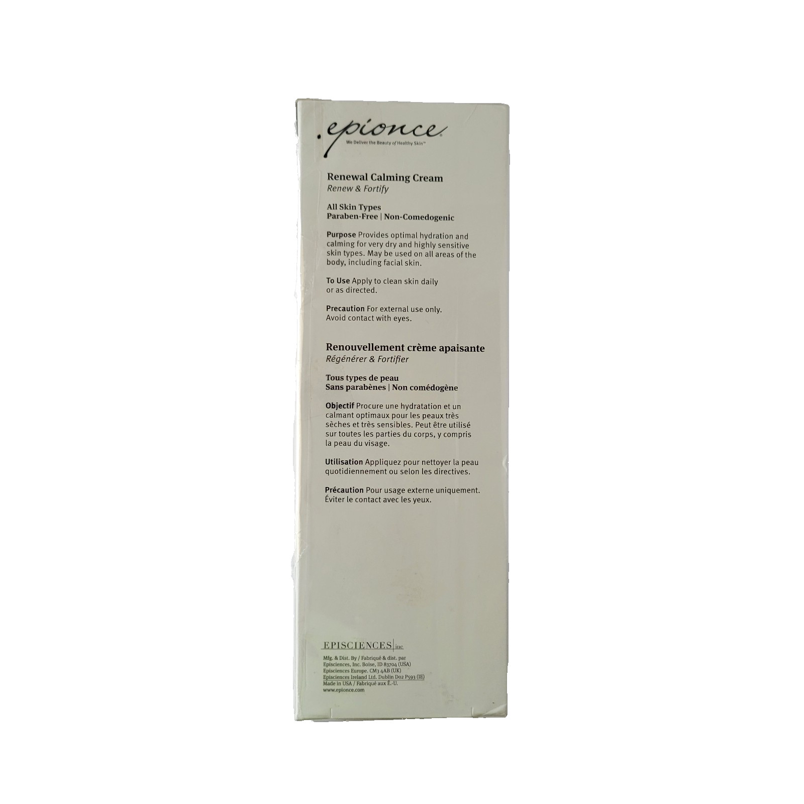Epionce Renewal Calming Cream All Skin Types 8 oz New SEALED Tube Exp 11/27