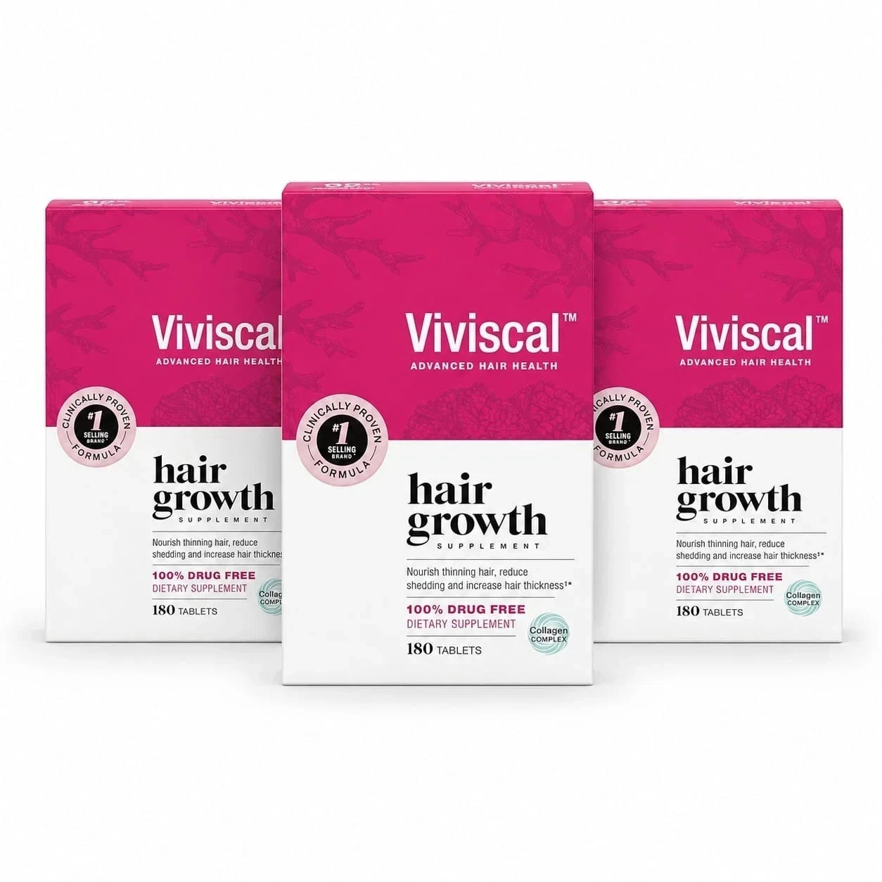 Pack of 3 Viviscal Professional Hair Growth Supplement Women 180 Tablets- Sealed