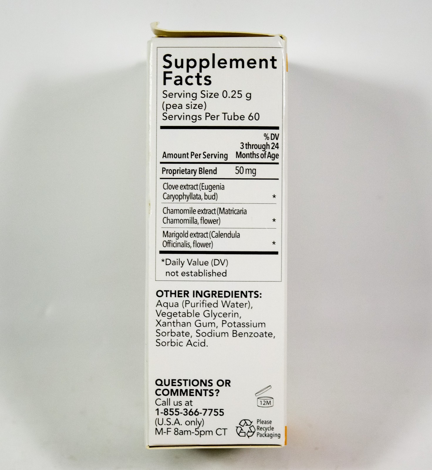 1 Dr. Talbot’s Baby Tooth Gel CLOVE & CHAMOMILE 3-24m .53oz tube 10/2026 MadeUSA
