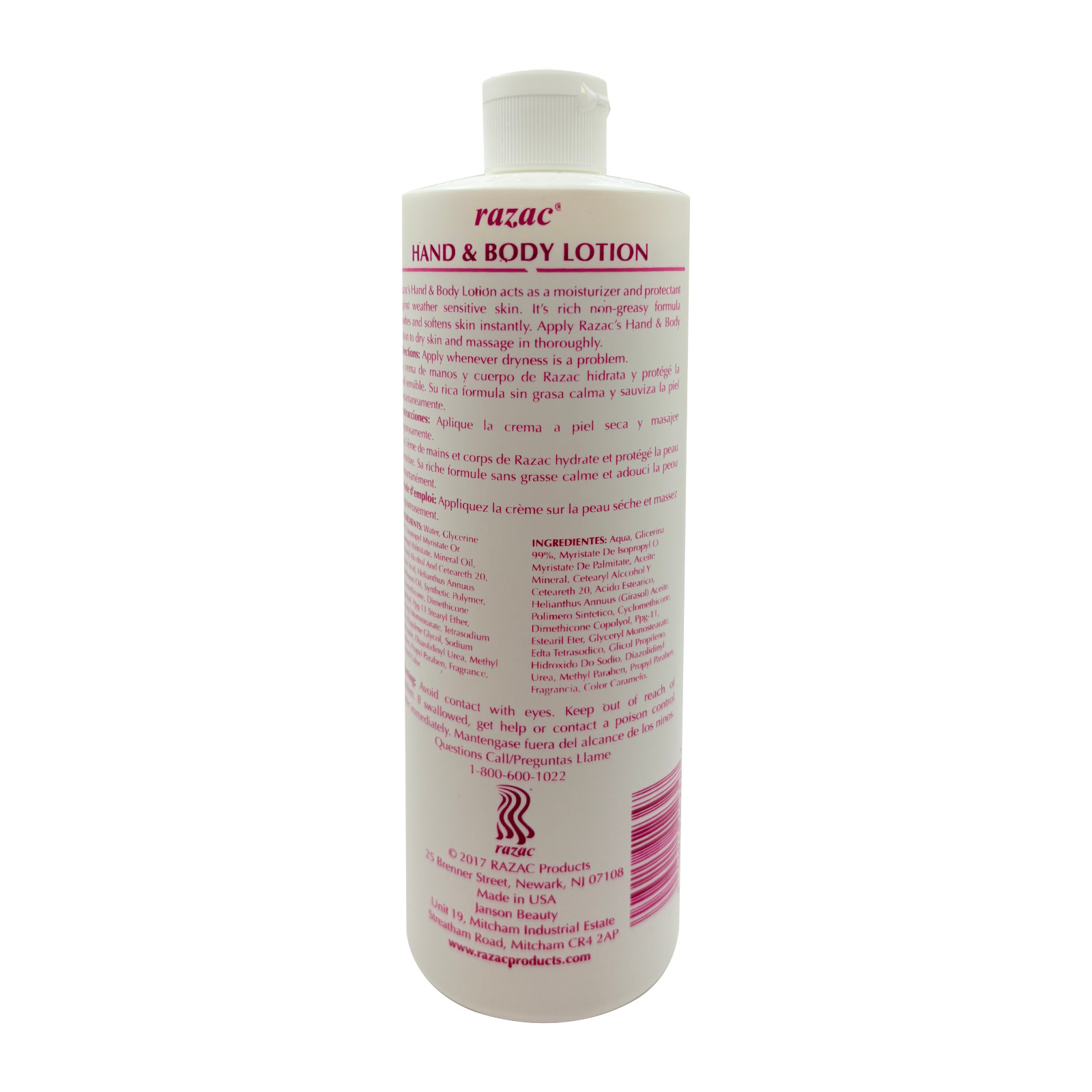 Razac Hand and Body Lotion, 16oz (4PACK) (EXP. 11/2028)