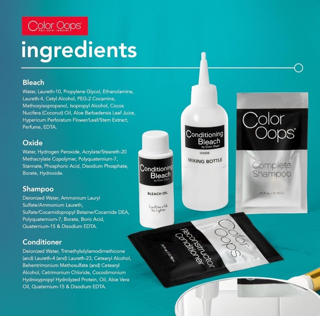 Color Oops Conditioning Bleach Aloe Coconut Oil Blonde Correct Lightening Kit