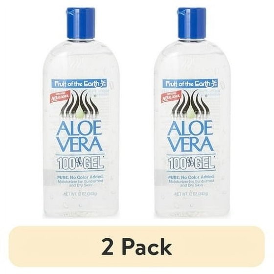 (2 pack) Fruit of the Earth Aloe Vera Moisturizing 100% Gel, Unscented, 12 Oz