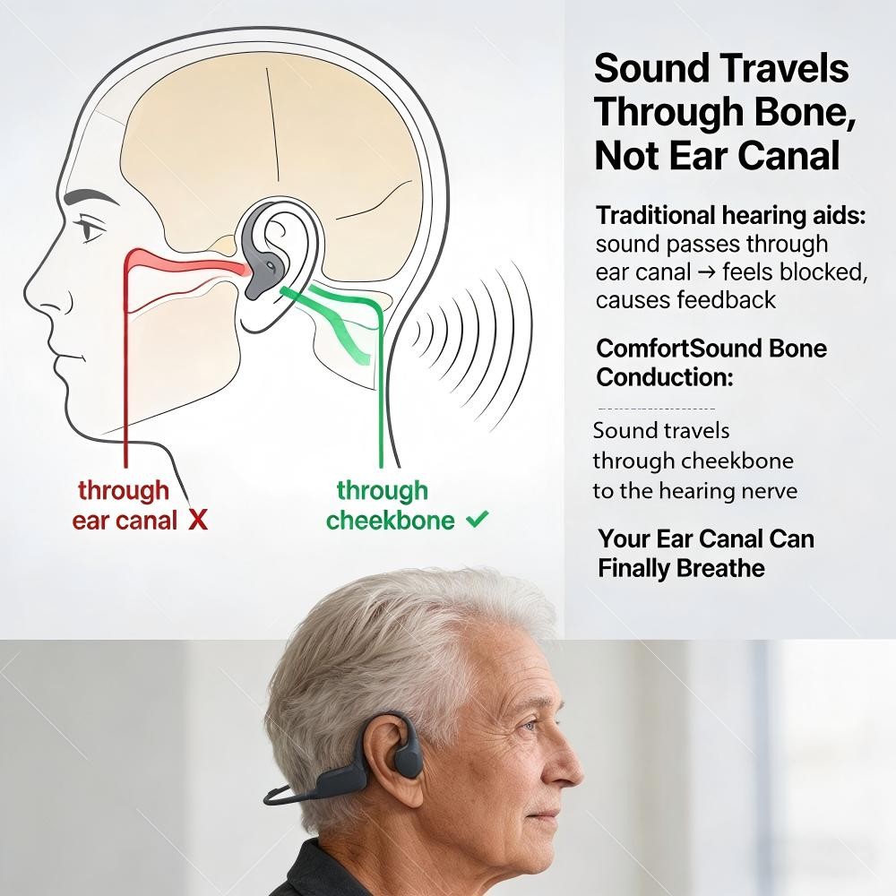 Bone conduction hearing aid Waterproof Rechargeable Long battery for Old People