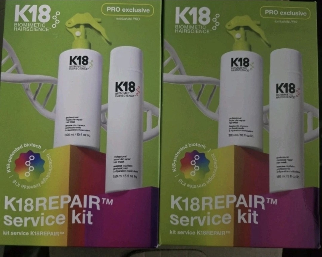 K18 Biommetic Hairscience Salon Service Essentials Kit New In Box Lot Of 2