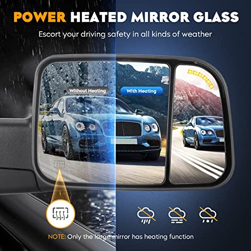 Towing Mirrors for Dodge Ram 1500 2002-2008, 2500 3500 2003-2009 Power Heated
