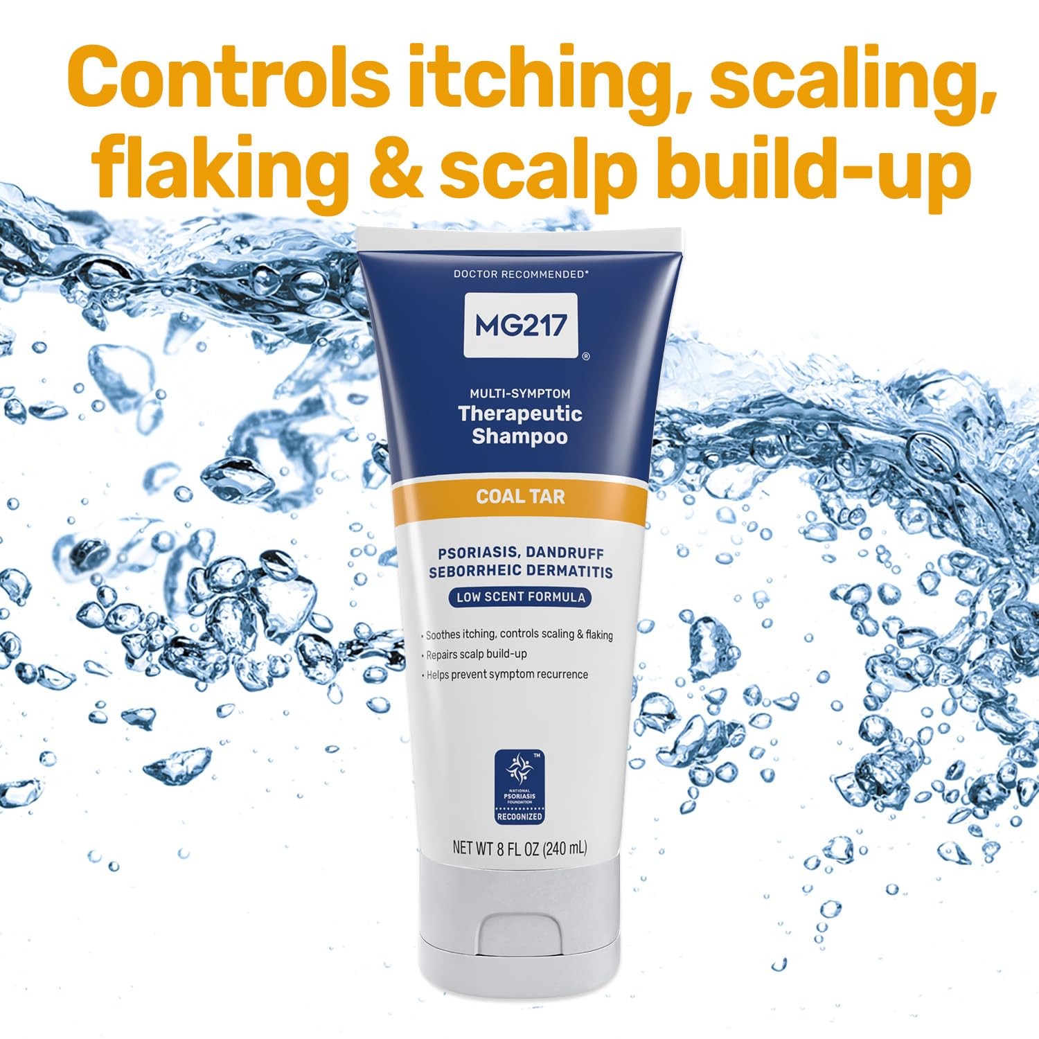 MG217 Psoriasis Shampoo with Coal Tar, Therapeutic Scalp 8 Fl Oz (Pack of 1)