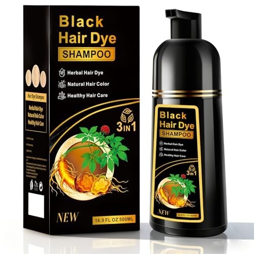 Shampoo Para Cubrir Canas Cabello negro Hierbas Naturales Brillo Y Crecimi