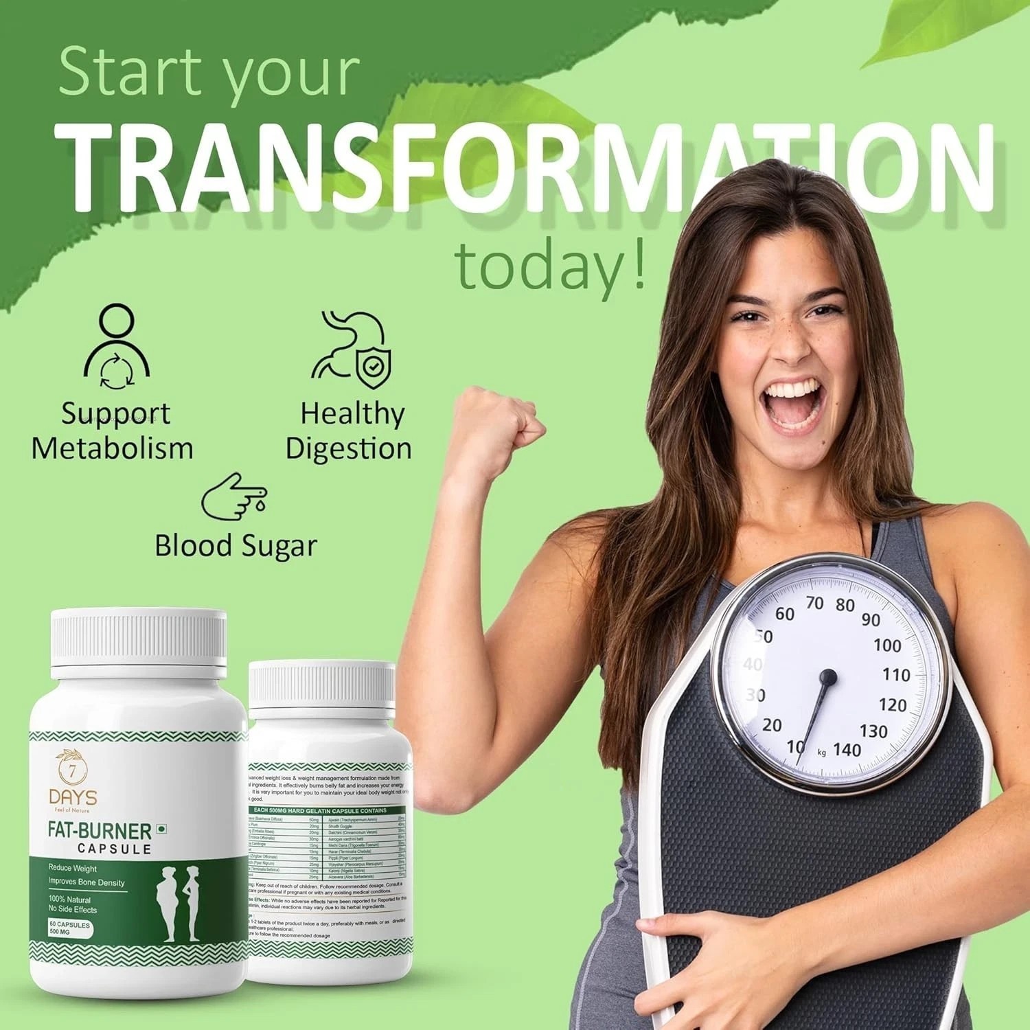 7 Days Advanced Weight Management Capsule for Unisex 60 Capsules Free Shipping