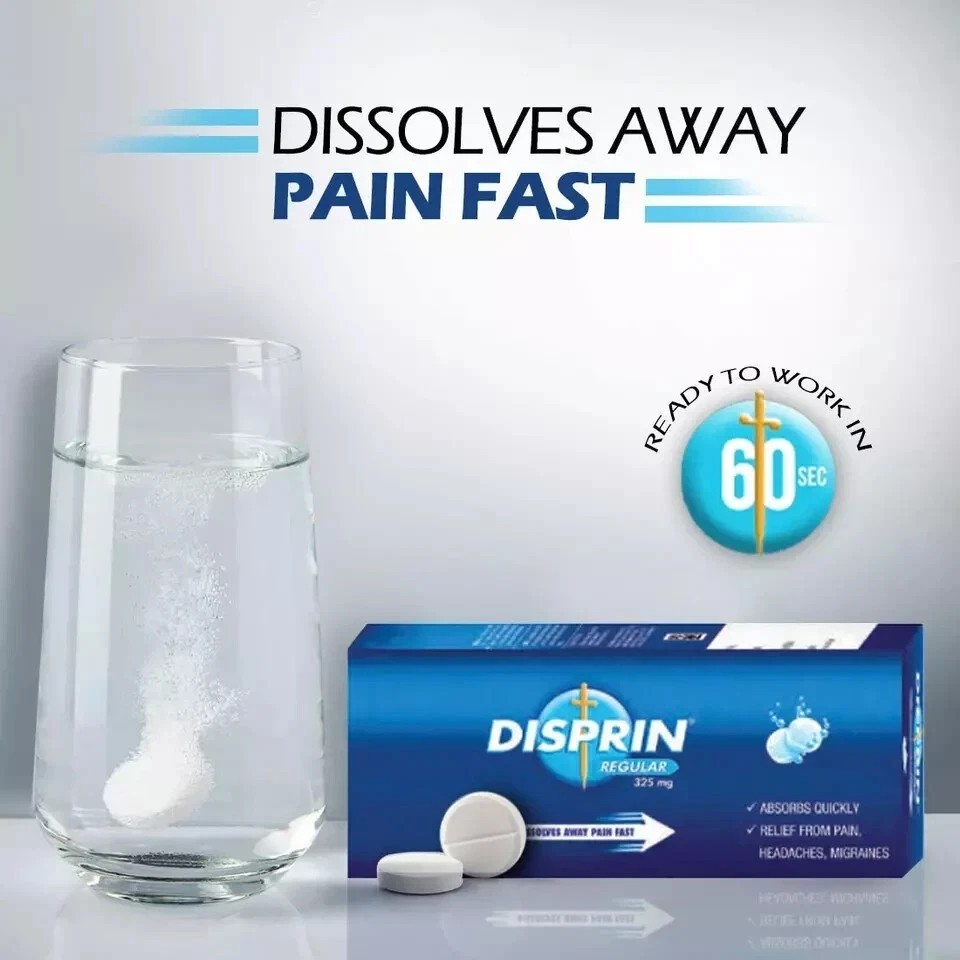 Disprin Regular (120 Effervescent Tablets) -Fast Relief, Free Shipping, Exp 2027