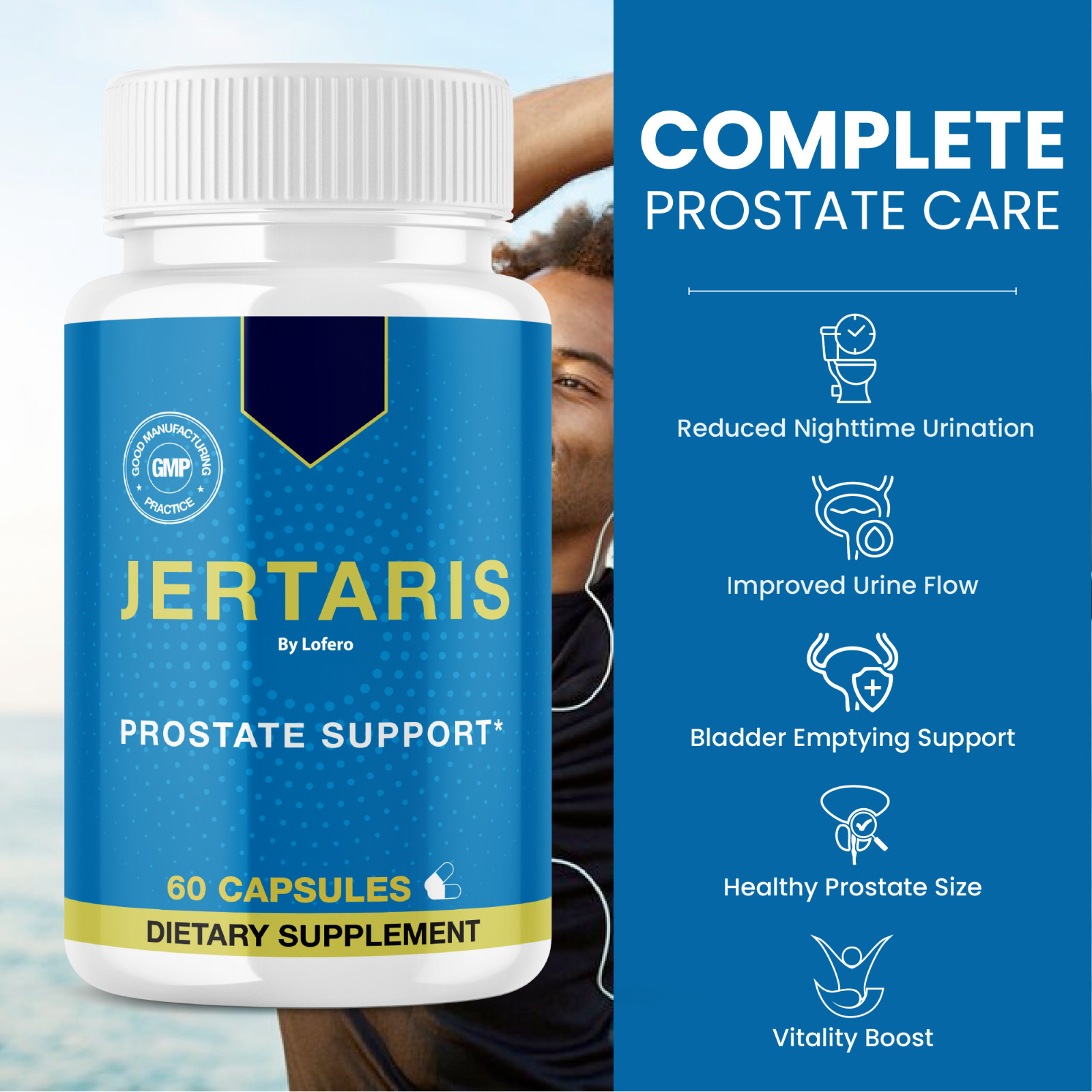 Jertaris Pills for Men’s Wellness, Jertaris Advanced Male Prostate Health (60ct)
