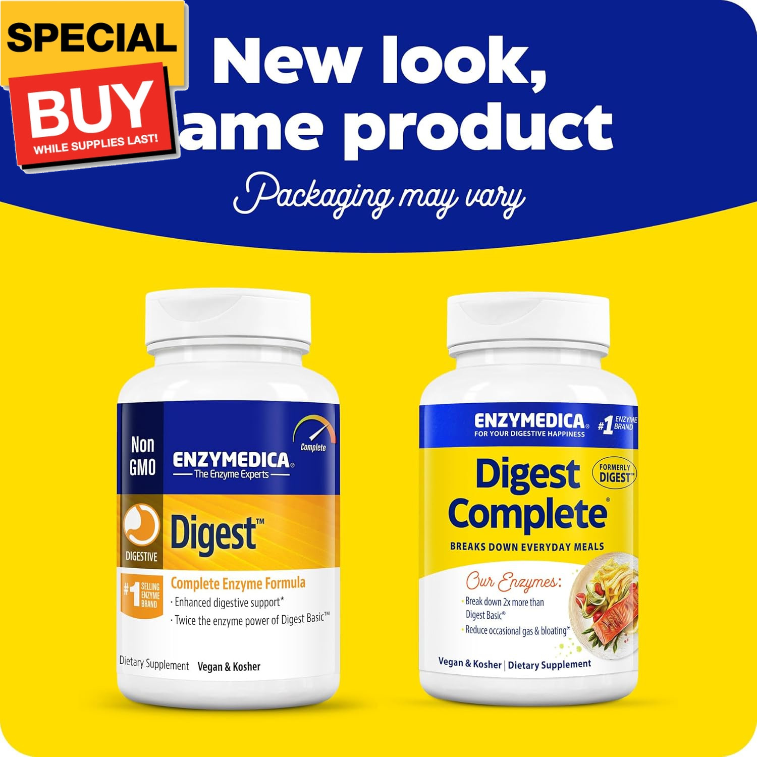Digest, Full-Range, Everyday Digestive Enzymes, Offers Fast-Acting Gas & Bloatin