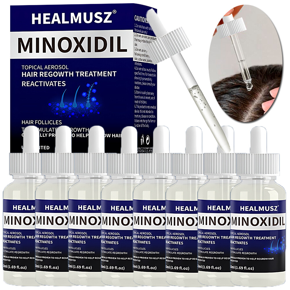 8 Bottles Minoxidil 5% Hair Regrowth Solution Extra Strength Men 8 Month Supply