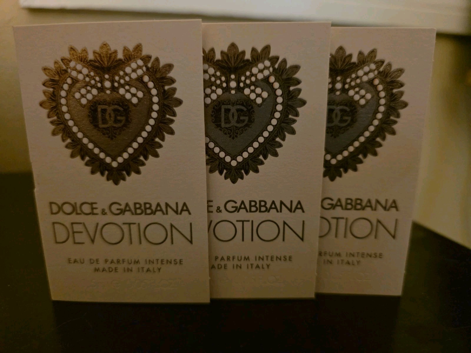 NEW 3X Dolce & Gabbana Devotion Eau de Parfum Intense Sample Spray 1.5ml Each