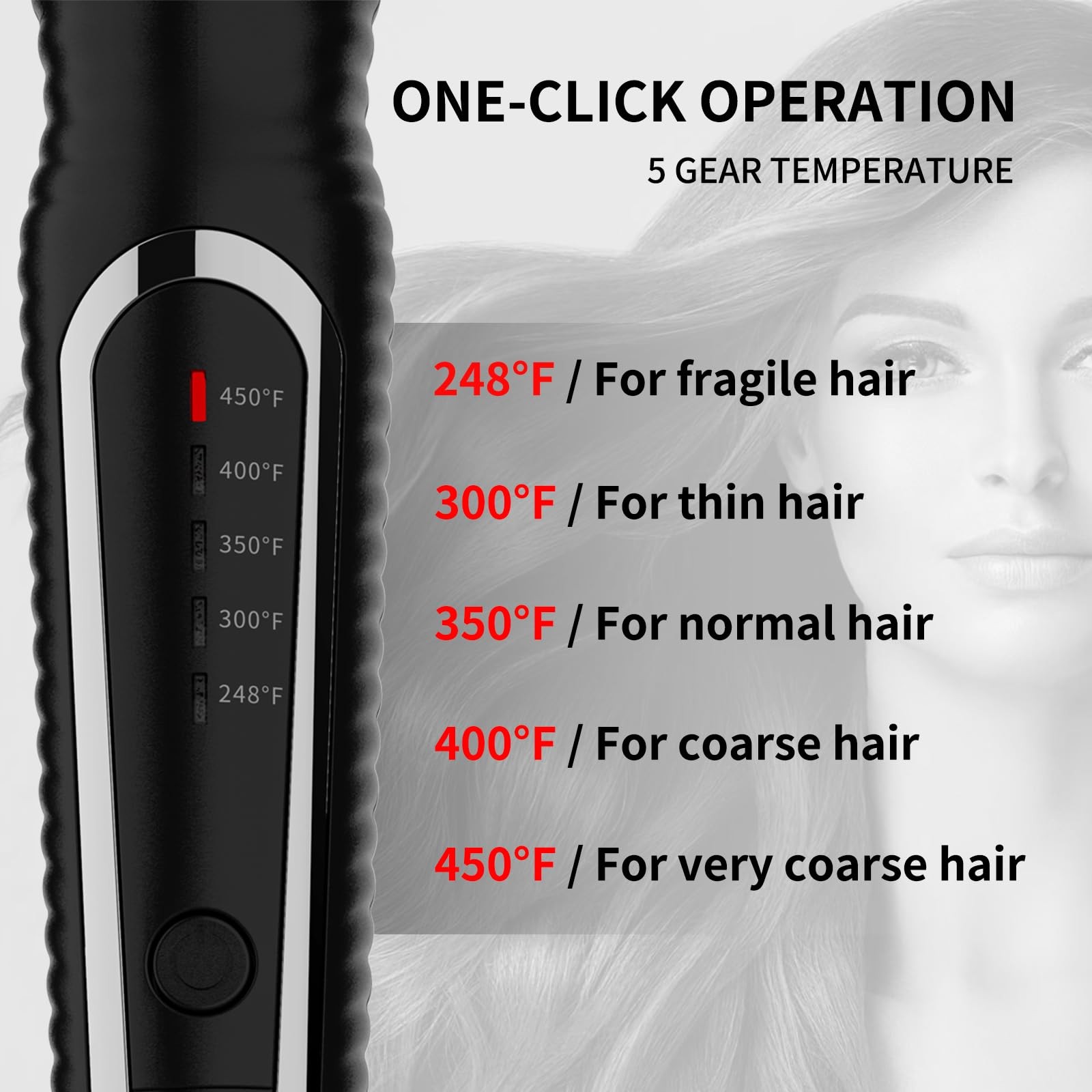 1 1/4 Inch Curling Iron with clamp Hair Curler Ceramic Coating 7INCH Long Barrel