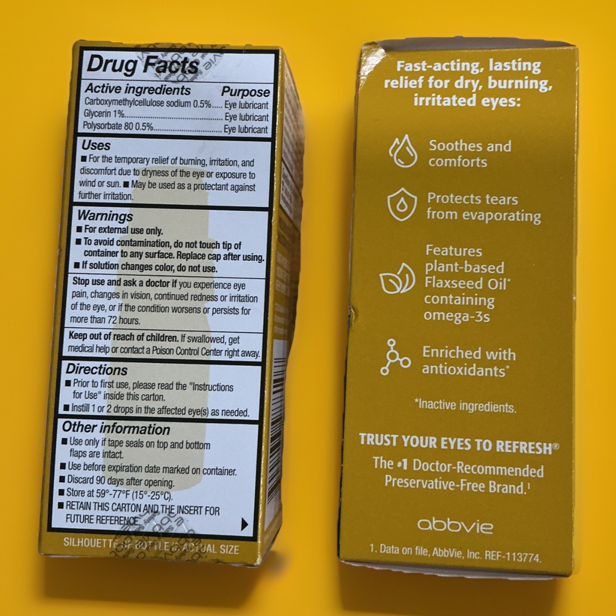 (2)~ REFRESH Mega-3 PF Eye Drops 0.33 fl oz EXP 02/2027