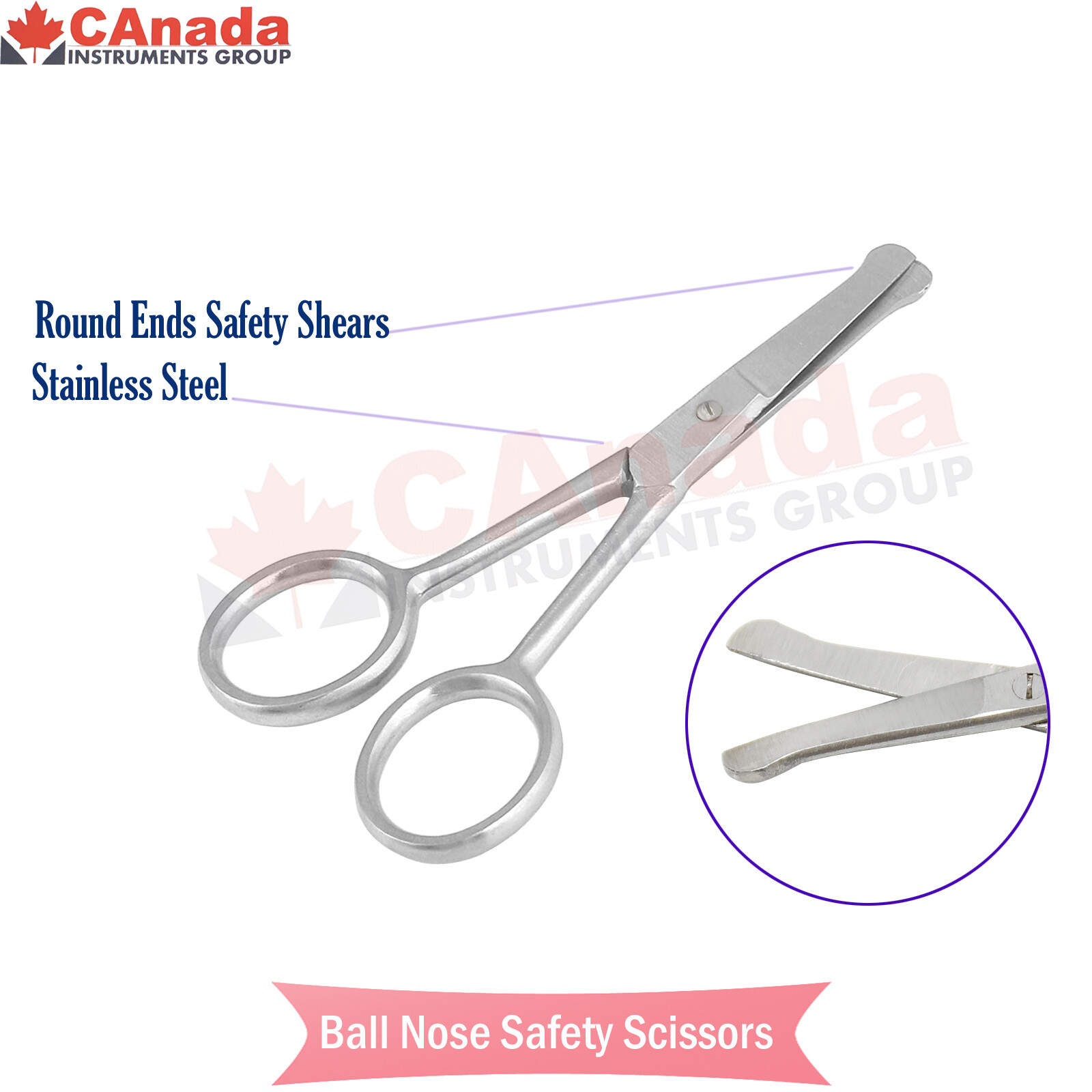 4″ Ball Nose Safety Dog Grooming Scissors Ears Eyes Paws