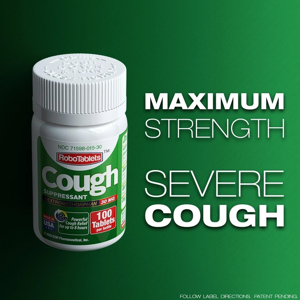 3 PACK Cough Suppressant 100 Tablets 30mg Dextromethorphan