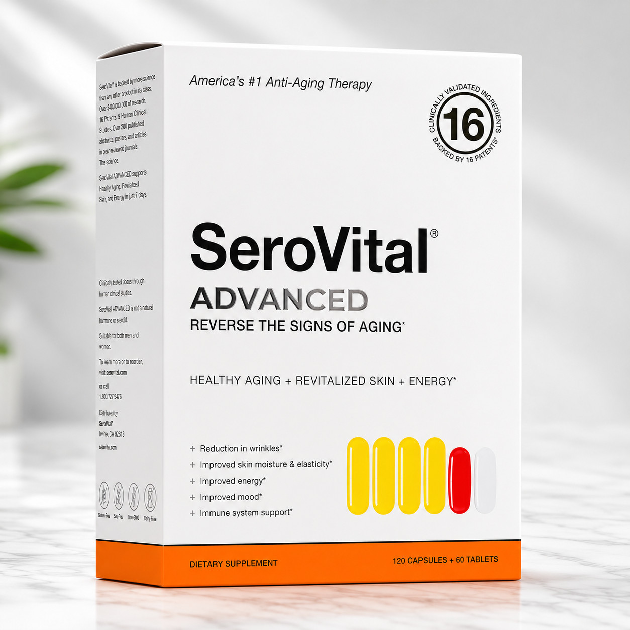 SeroVital Advanced HGH Boost Anti-Aging 120 Capsules 60 Tablets 30 Day Supply