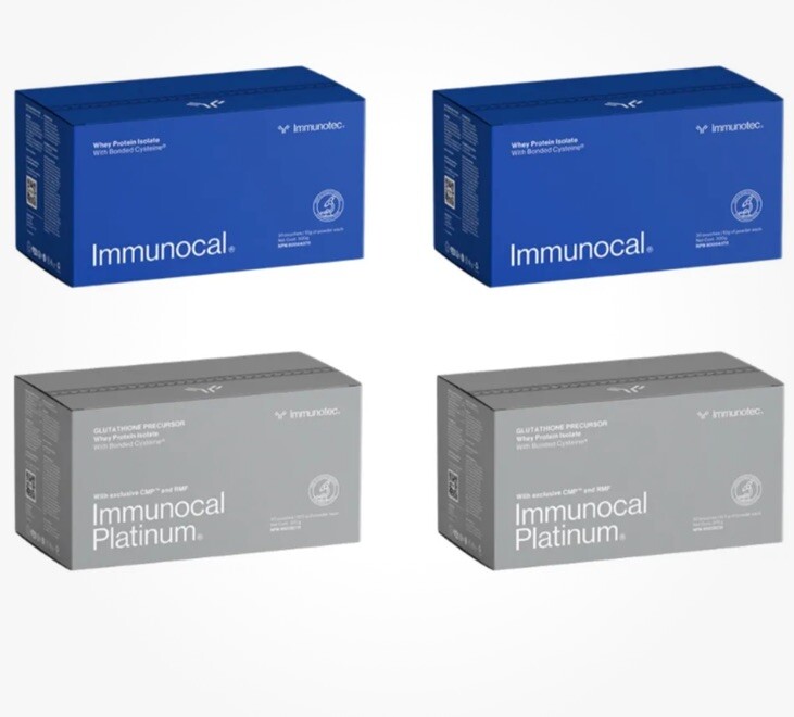 2 Immunocal Classic ( Blue ) & 2 Platinum : 2 BOXES – 60 Pouches. EXP 03/2026