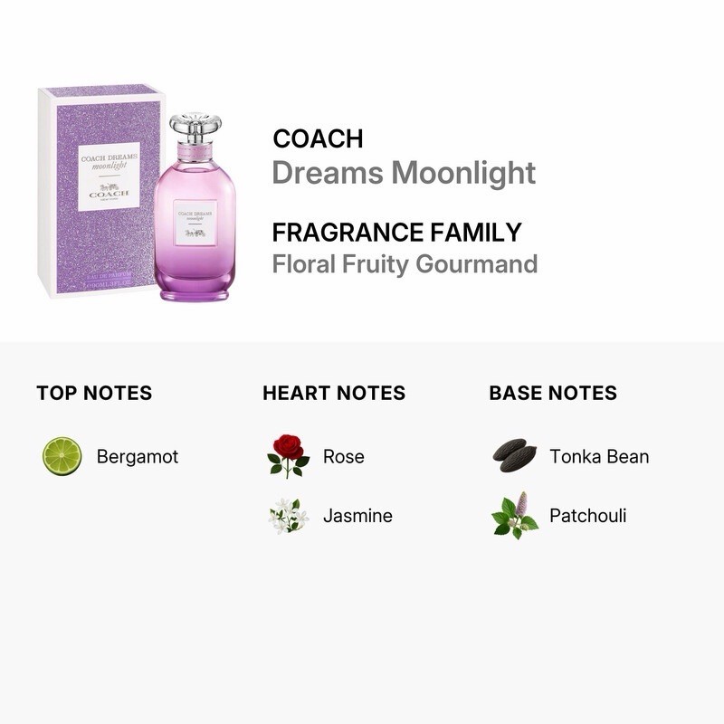 Coach Dreams Moonlight Eau de Parfum Spray For Women Sealed Brand New 3 fl oz