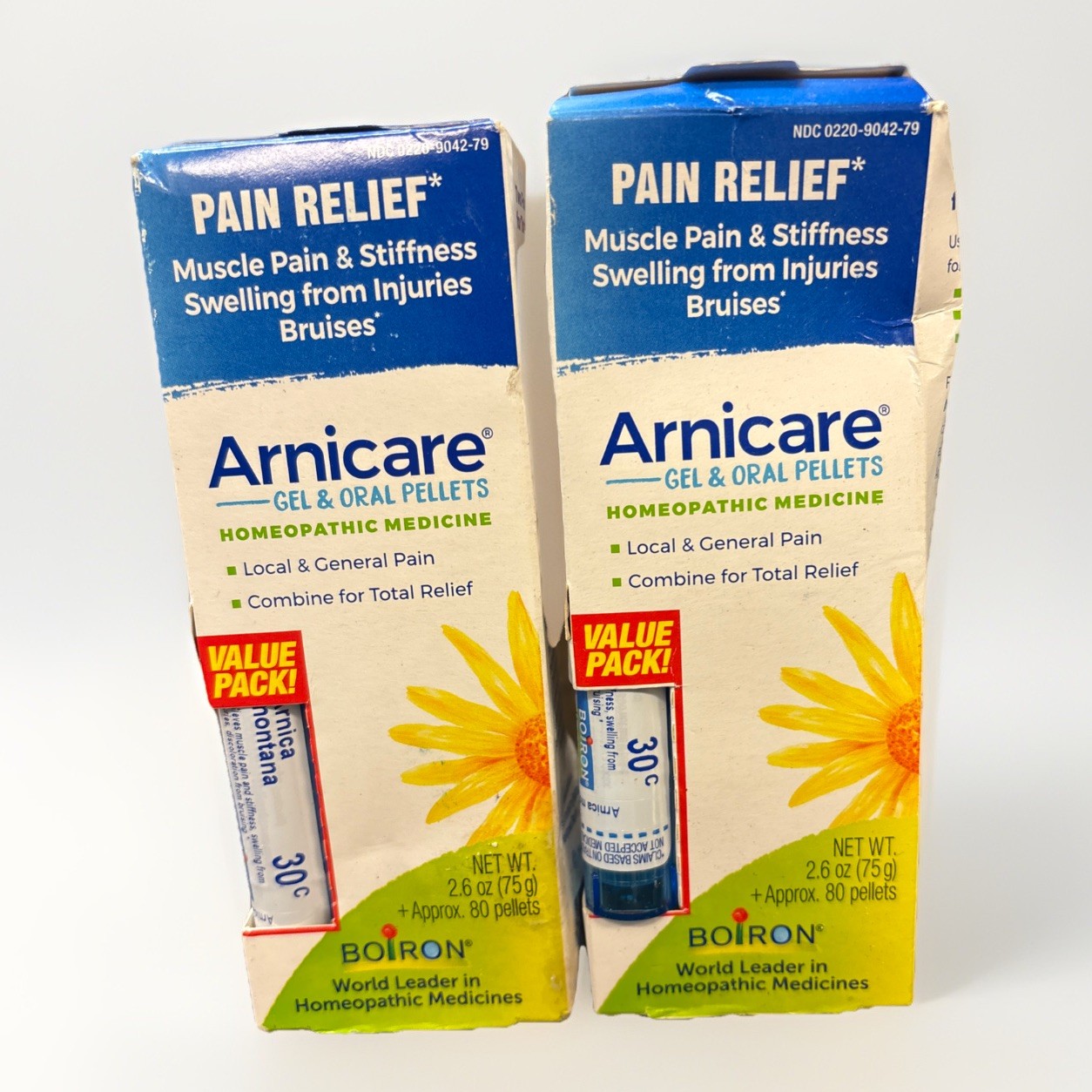 Boiron Arnicare Gel and Oral Pellets Pain Relief 2.5 Ounces 2 pack Exp. 12/2025