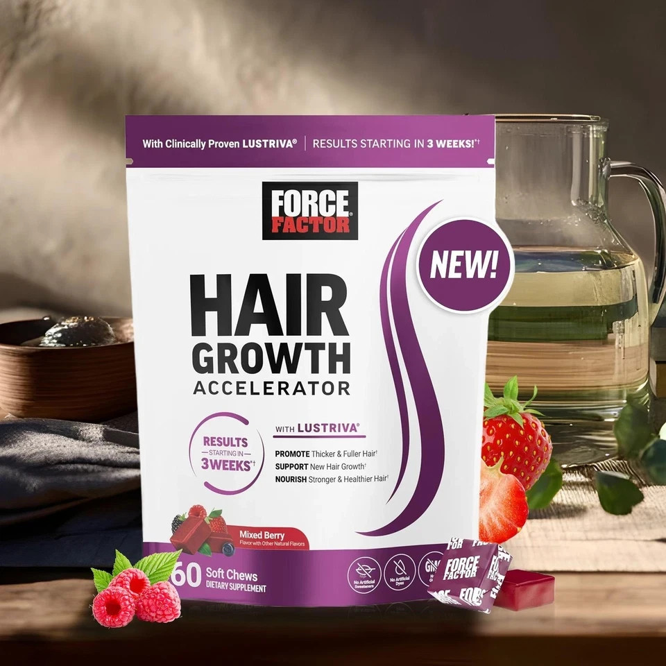 Force Factor Hair Growth Accelerator Soft Chews, Hair Growth Vitamins For Women