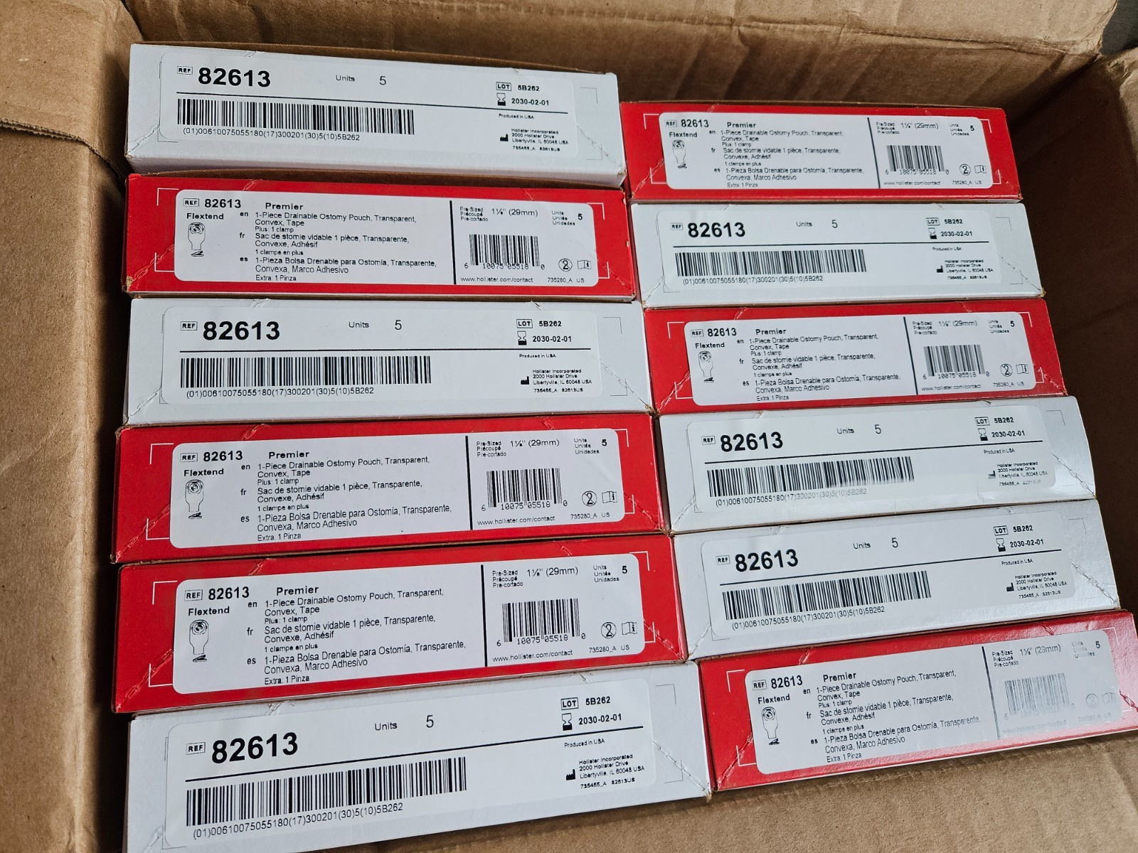 LOT 12 BOXES – Hollister 82613 Convex Ostomy Pouch 1 1/8″ Flange 29mm EX 2029-30