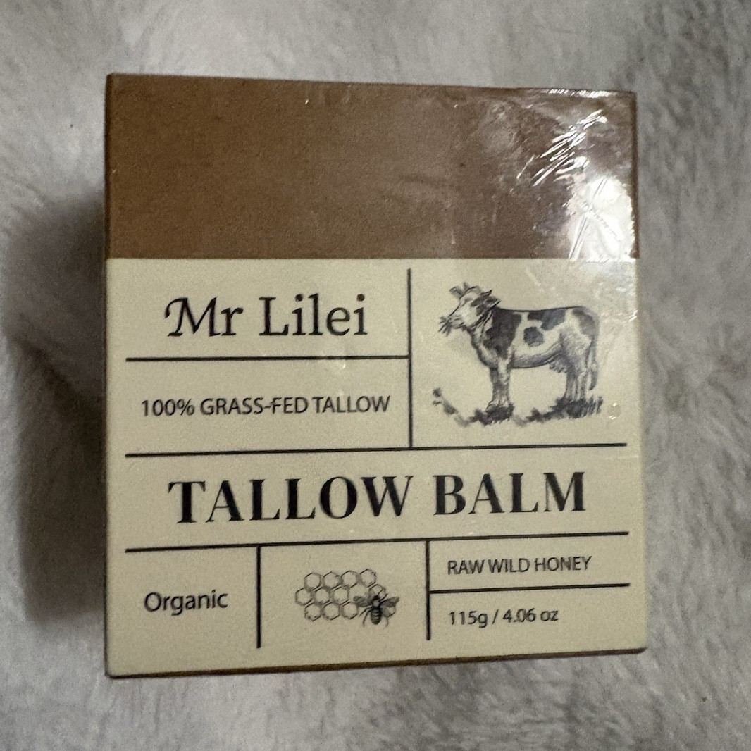 Mr Lilei Tallow Balm Raw Wild Honey Organic Bakuchiol 4.06 oz 12M