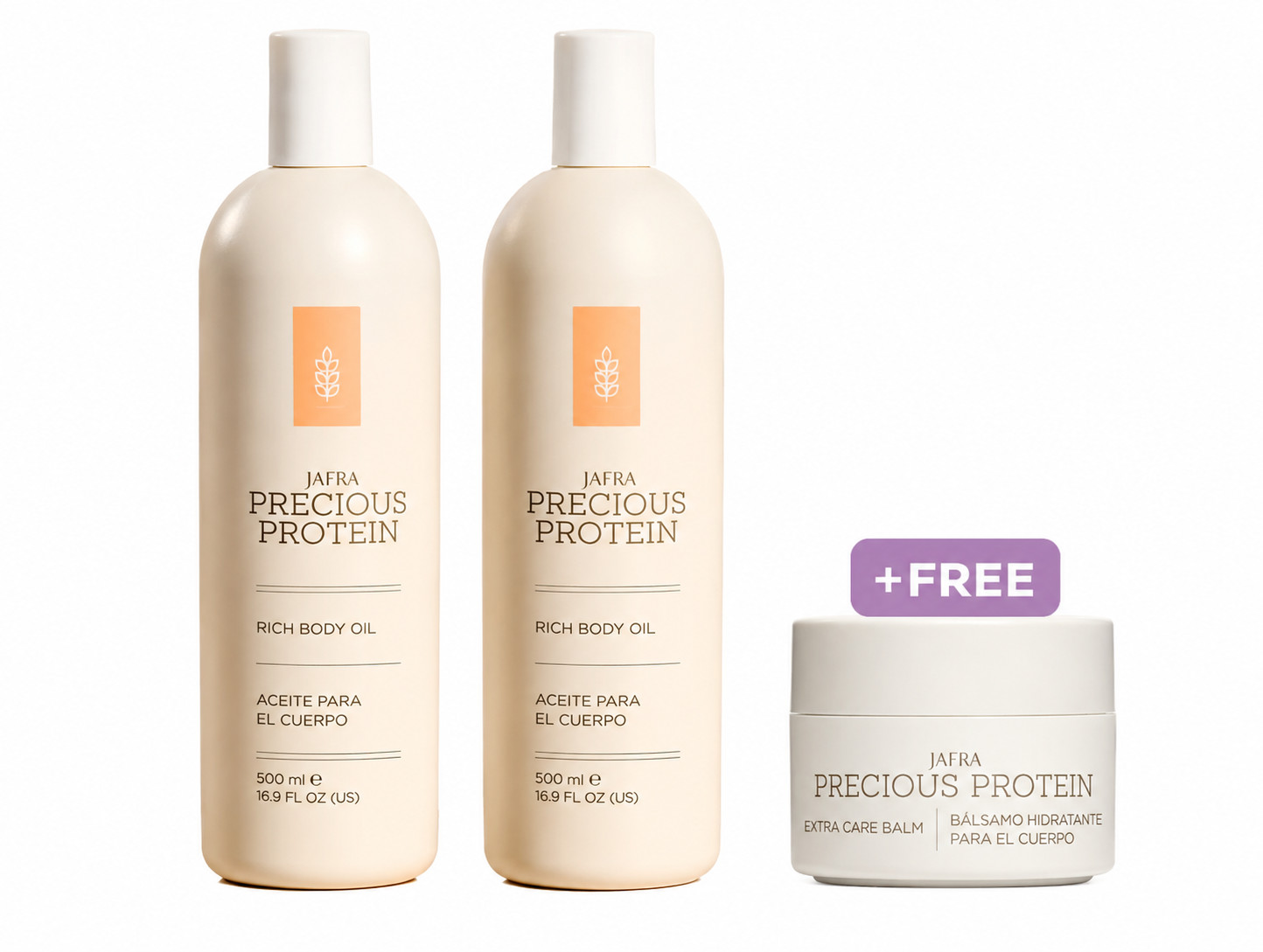 JAFRA Precious Protein Body Oil Duo + FREE Extra Care Balm Gift Set