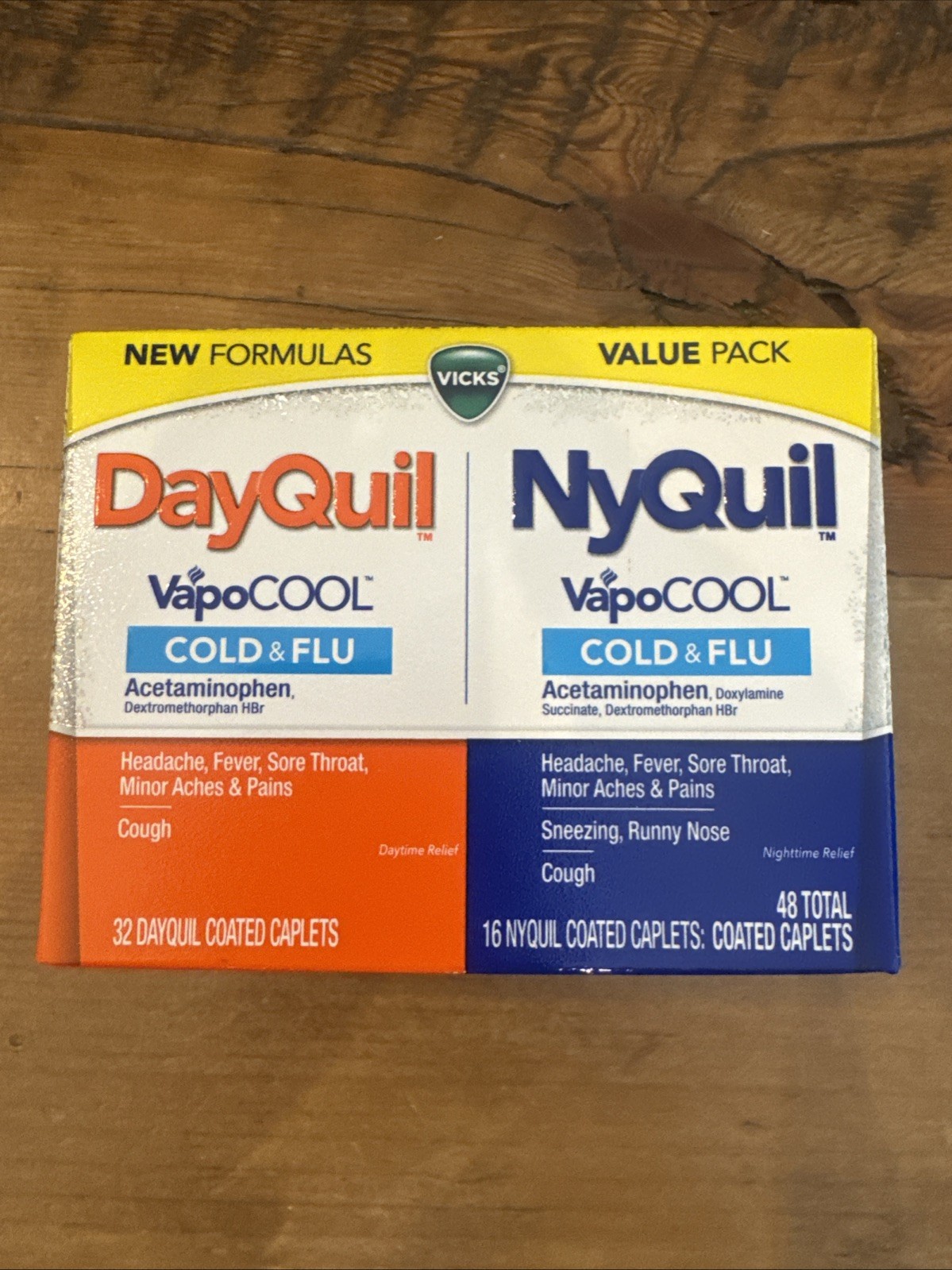 Vick’s DayQuil & NyQuil VapoCool Cold & Flu +Congestion 48 Caps Combo EXP 10/27