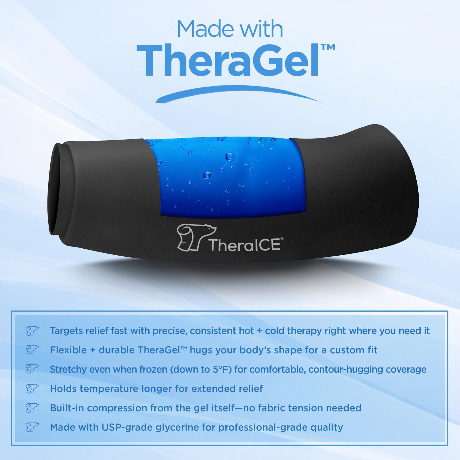 Elbow Ice Pack Wrap Compression Sleeve – Reusable Gel Cold Pack for Pain Relief,