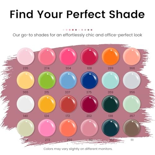 30 PCS Gel Nail Polish, 24 Colors Soak Off Gel Nail Polish Set Pink Blue with