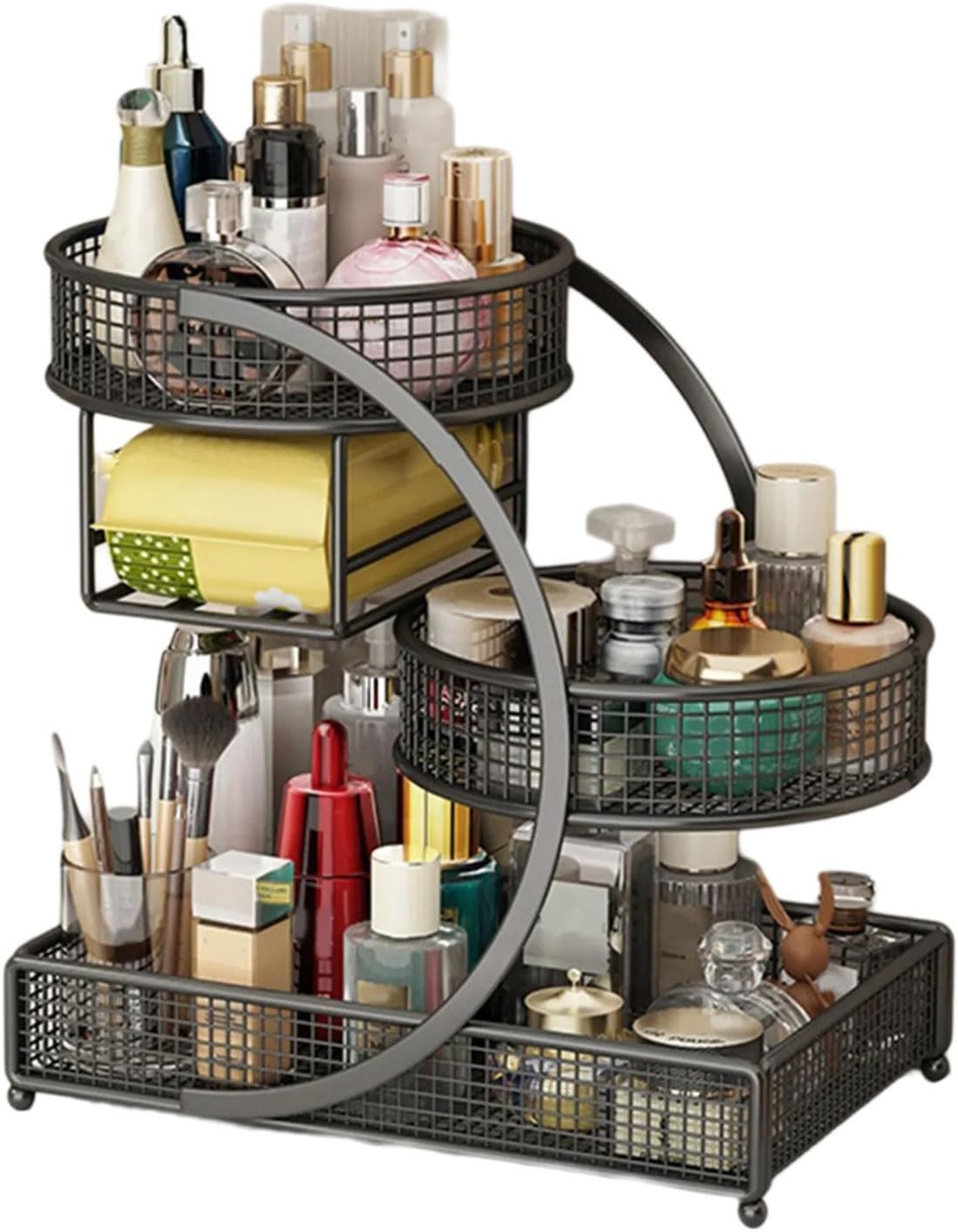 3 Tiers Makeup Rack Bathroom Skincare Shelf Organizer Bedroom Save Space Holder